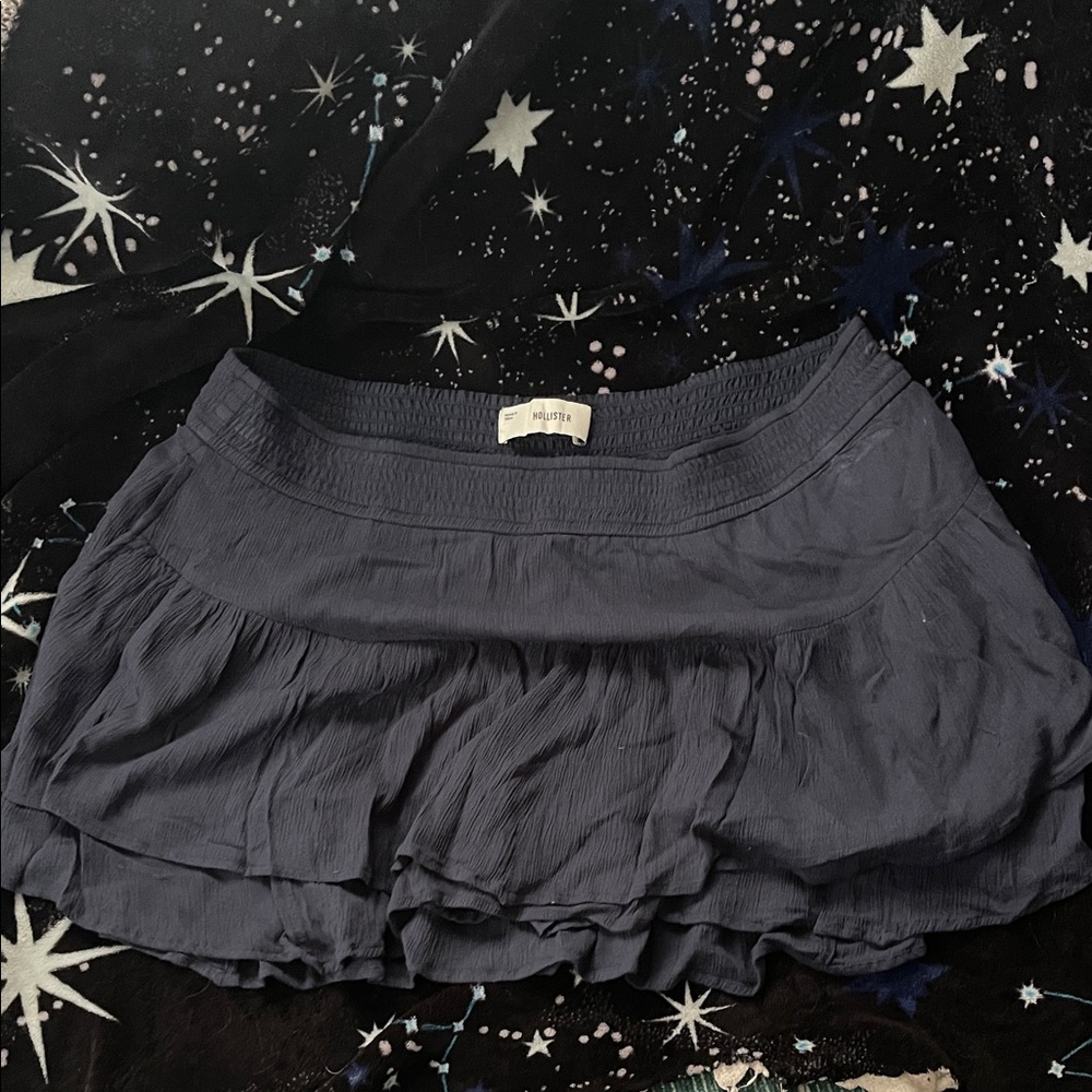 Hollister Slate Blue Tiered Ruffle Mini Skirt